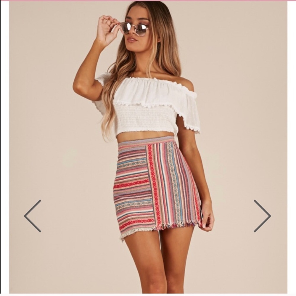 Pink print skirt